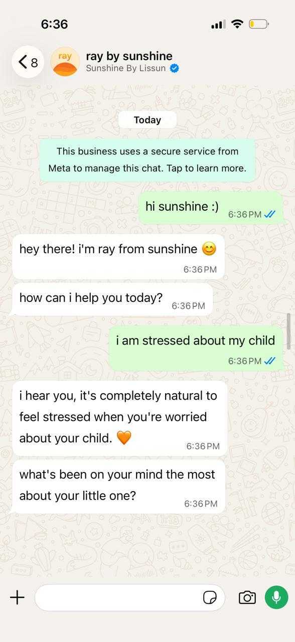 Ray by Sunshine WhatsApp header